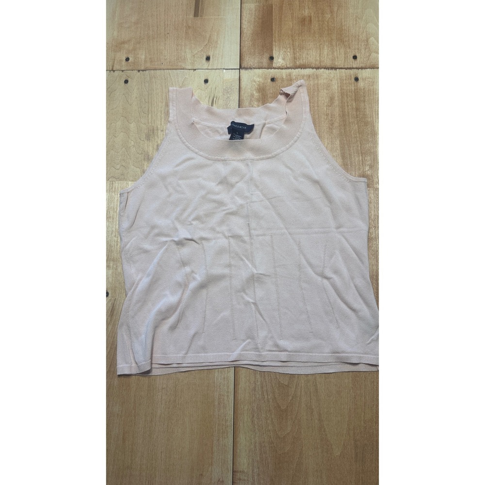 Jones Wear Women's Pink Knit‎ Sleeveless Tank Top Size L
